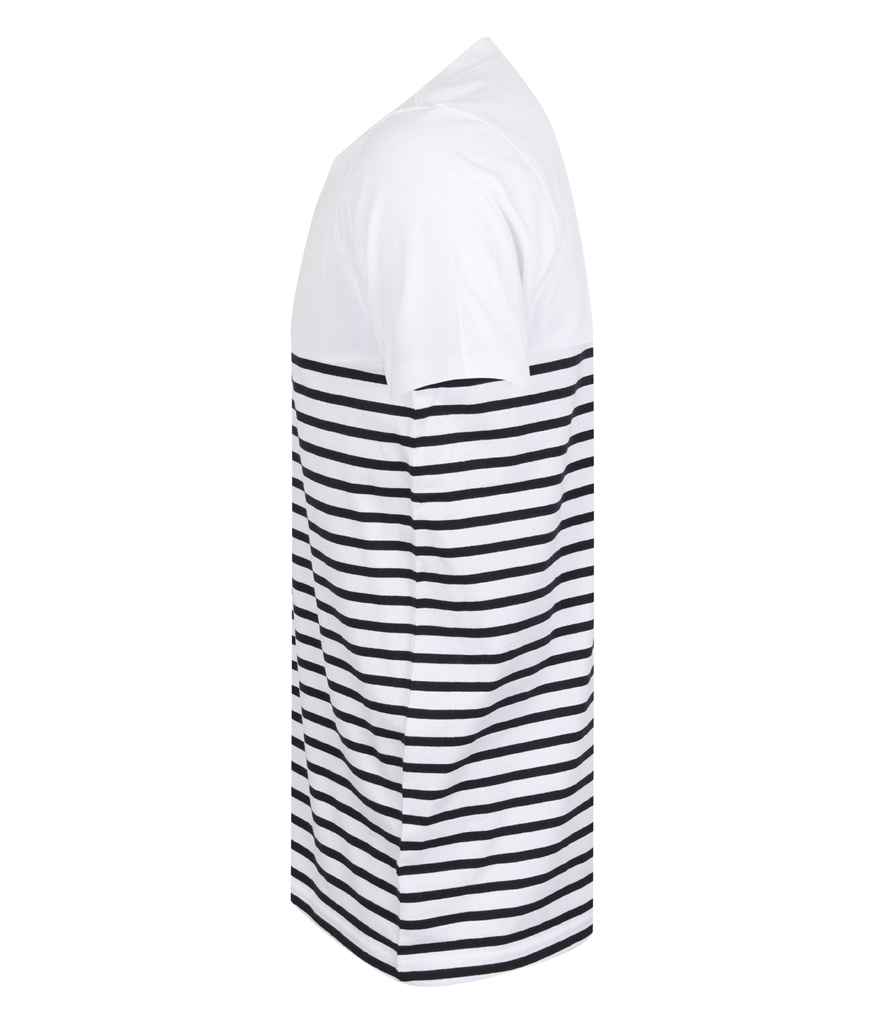 Front Row Unisex Breton Striped T-Shirt - White/Navy