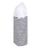 Front Row Unisex Breton Striped T-Shirt - White/Navy