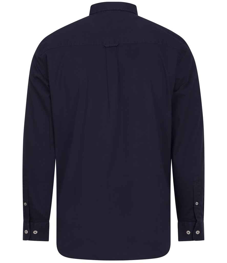 Front Row Casual Long Sleeve Shirt - Washed Navy