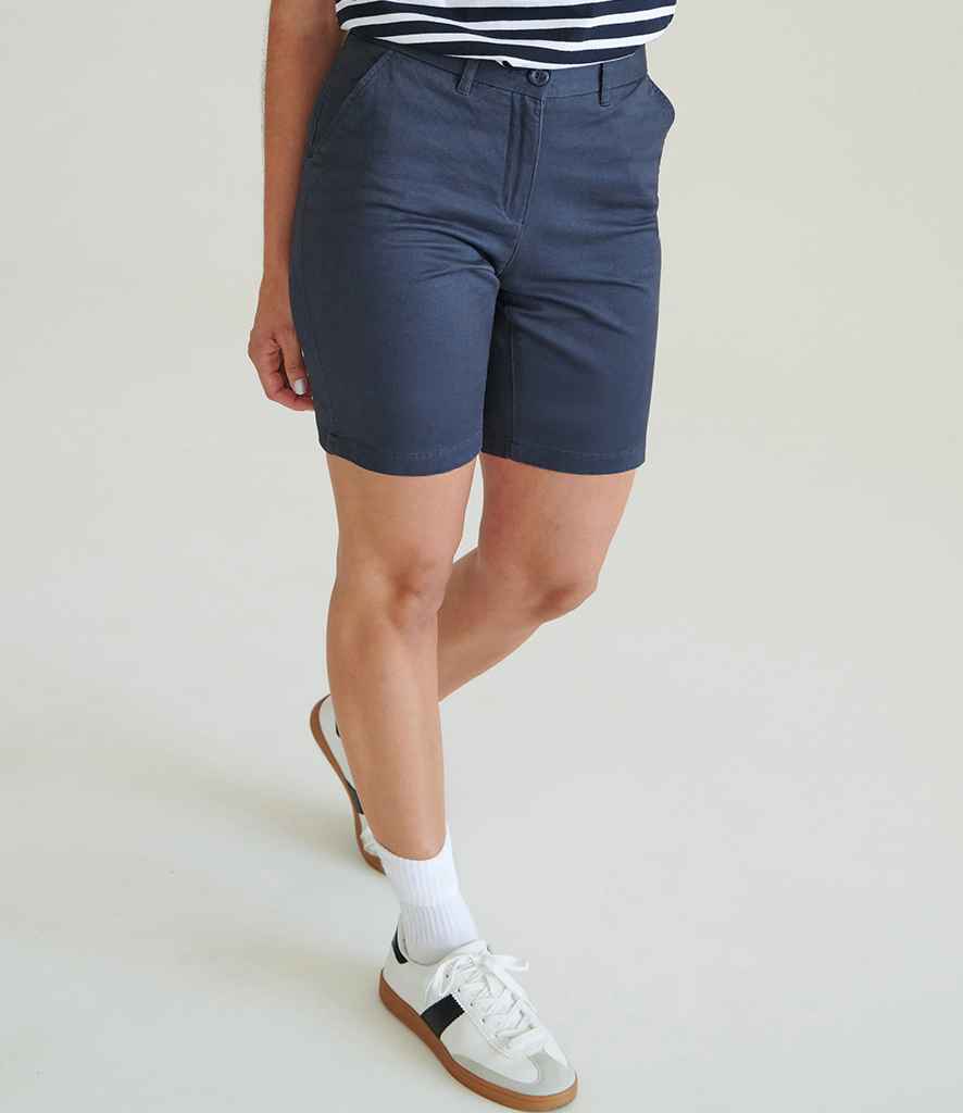 Front Row Ladies Stretch Chino Shorts - Navy