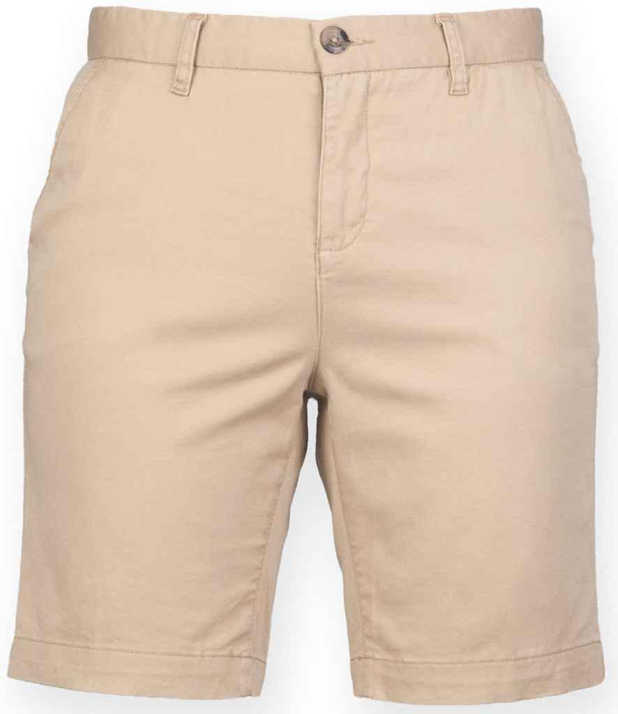 Front Row Ladies Stretch Chino Shorts - Stone
