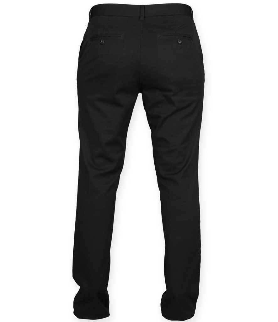 Front Row Ladies Stretch Chino Trousers - Black