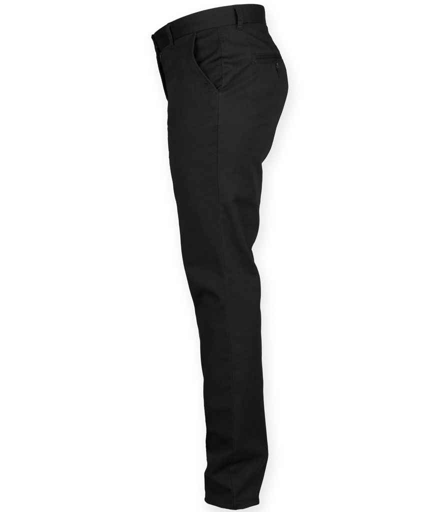 Front Row Ladies Stretch Chino Trousers - Black