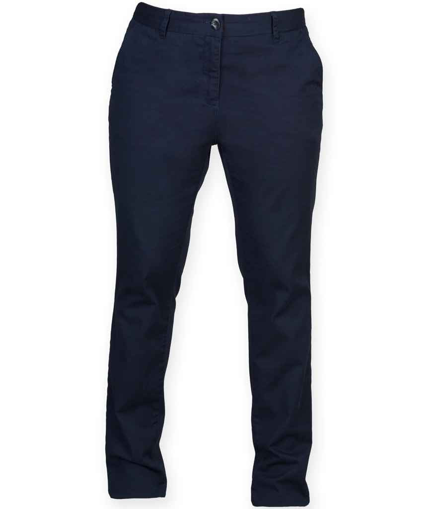 Front Row Ladies Stretch Chino Trousers - Navy