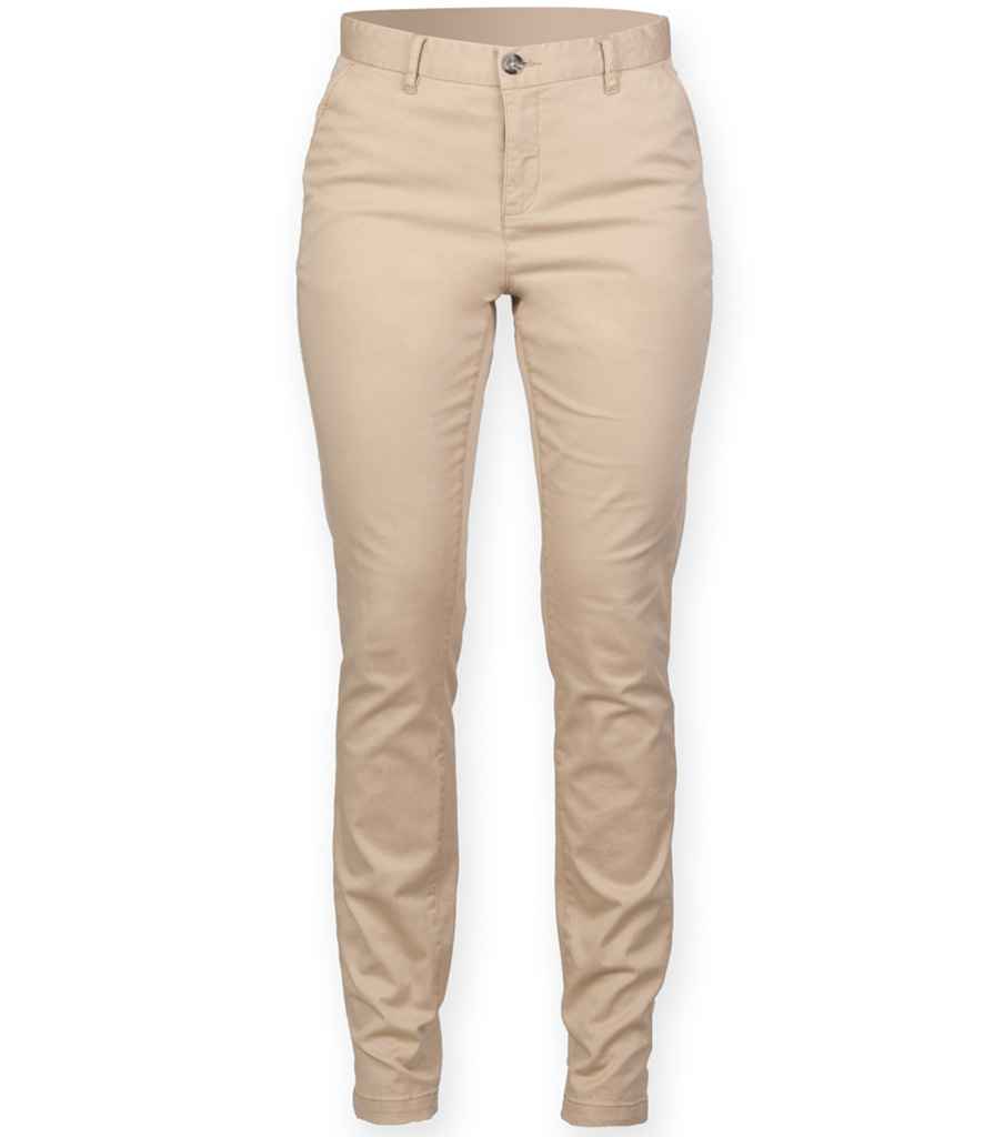 Front Row Ladies Stretch Chino Trousers - Stone