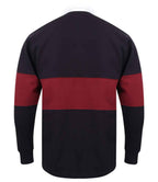 Front Row Panelled Rugby Shirt - Navy/Burgundy