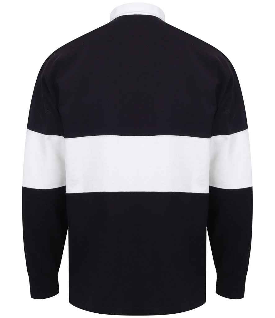 Front Row Panelled Rugby Shirt - Navy/White