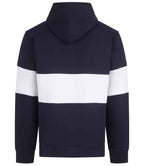 Front Row Heavyweight Panelled Hoodie - Navy/White