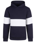Front Row Heavyweight Panelled Hoodie - Navy/White