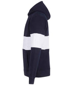 Front Row Heavyweight Panelled Hoodie - Navy/White