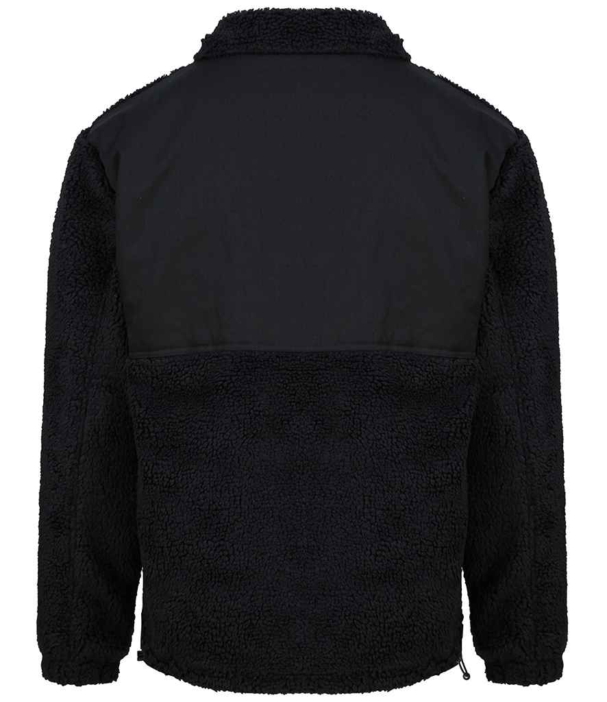 Front Row Recycled Sherpa Fleece Jacket - Black