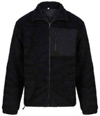 Front Row Recycled Sherpa Fleece Jacket - Black