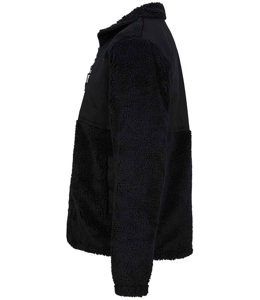 Front Row Recycled Sherpa Fleece Jacket - Black