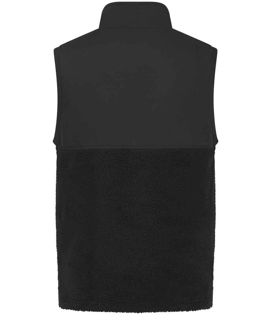 Front Row Recycled Sherpa Gilet - Black