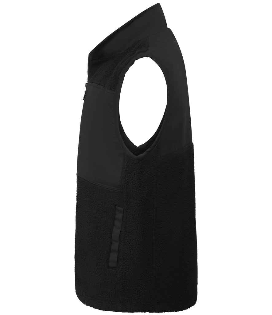 Front Row Recycled Sherpa Gilet - Black