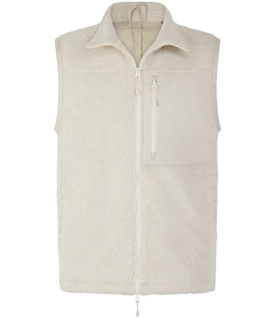 Front Row Recycled Sherpa Gilet - Natural