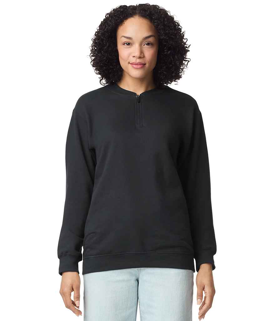 Gildan SoftStyle® Midweight Fleece 1/4 Zip Sweatshirt - Black