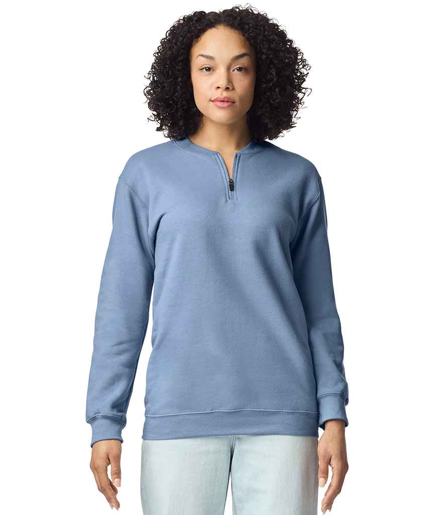 Gildan SoftStyle® Midweight Fleece 1/4 Zip Sweatshirt - Stone Blue