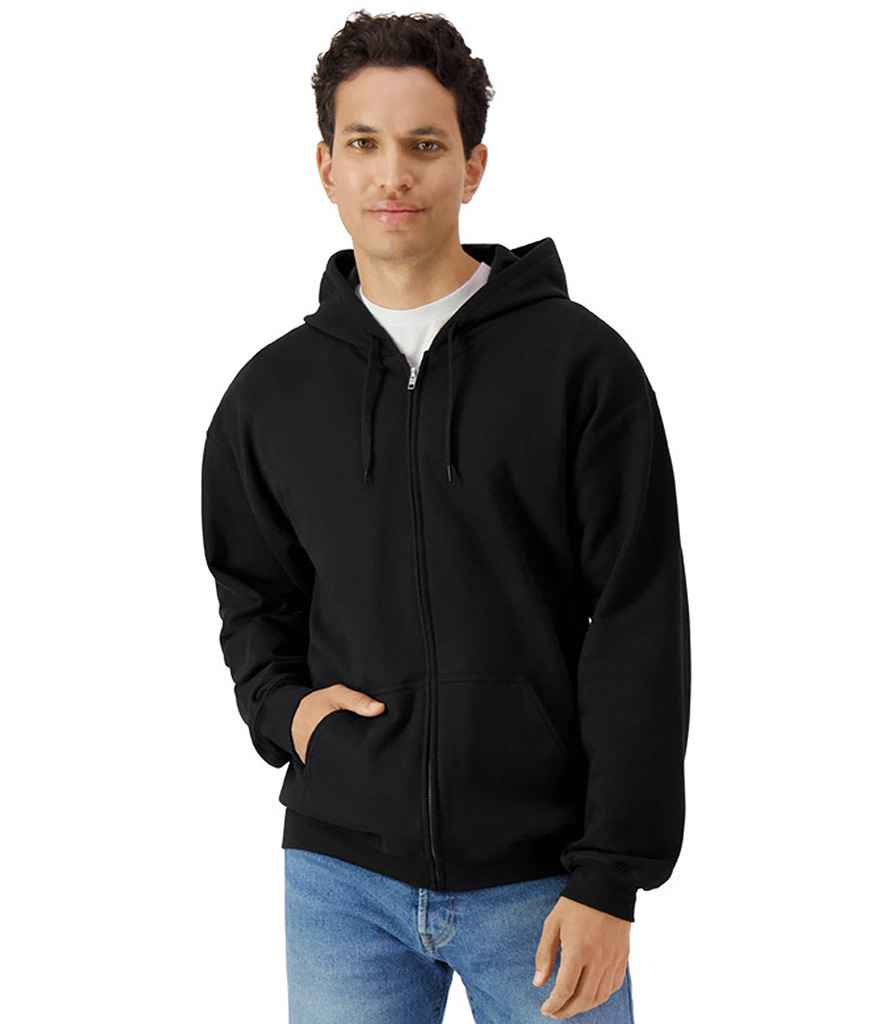 Gildan SoftStyle® Midweight Full Zip Hooded Sweatshirt - Black