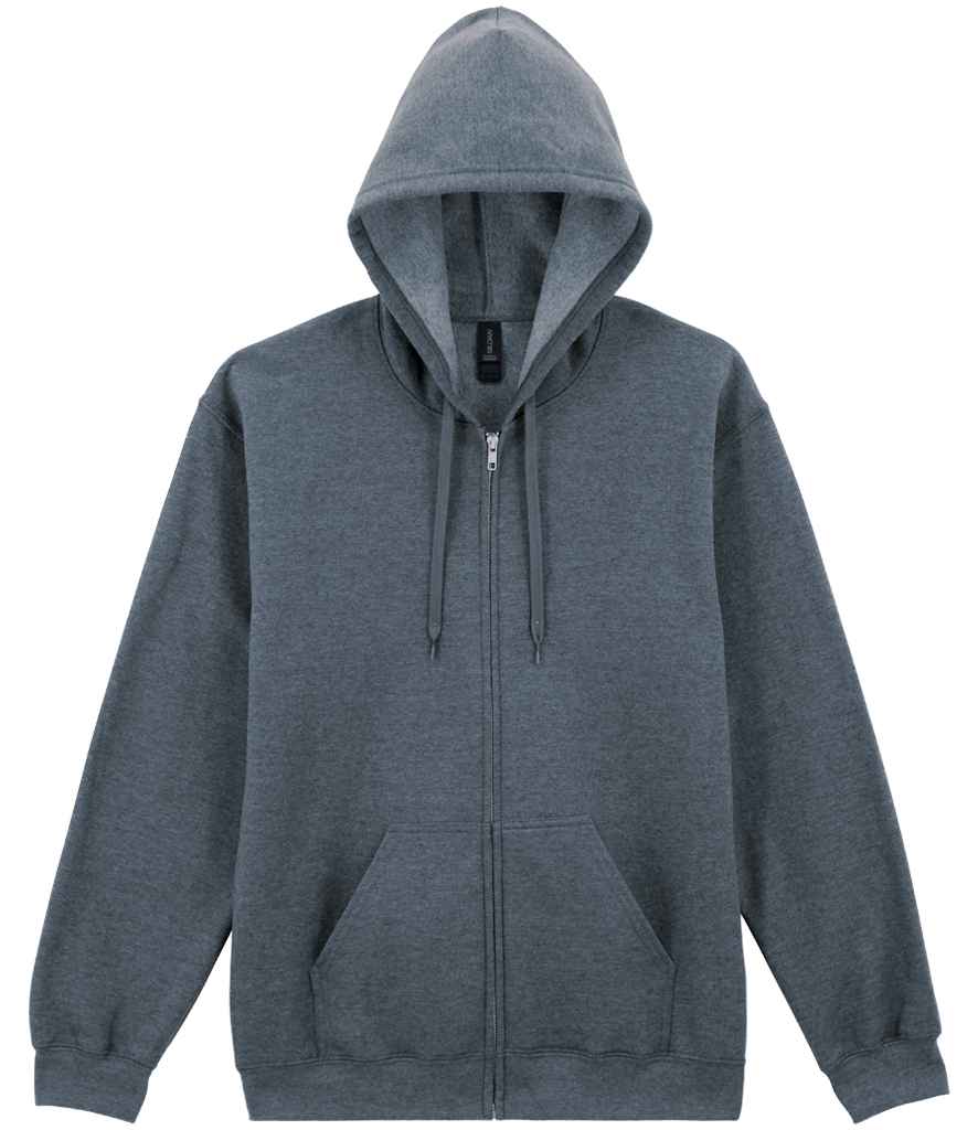 Gildan SoftStyle® Midweight Full Zip Hooded Sweatshirt - Dark Heather