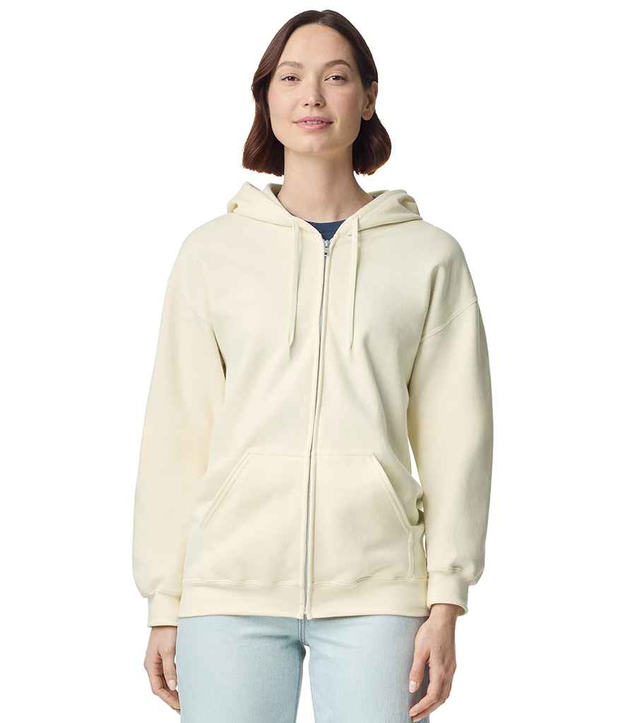 Gildan SoftStyle® Midweight Full Zip Hooded Sweatshirt - Off White