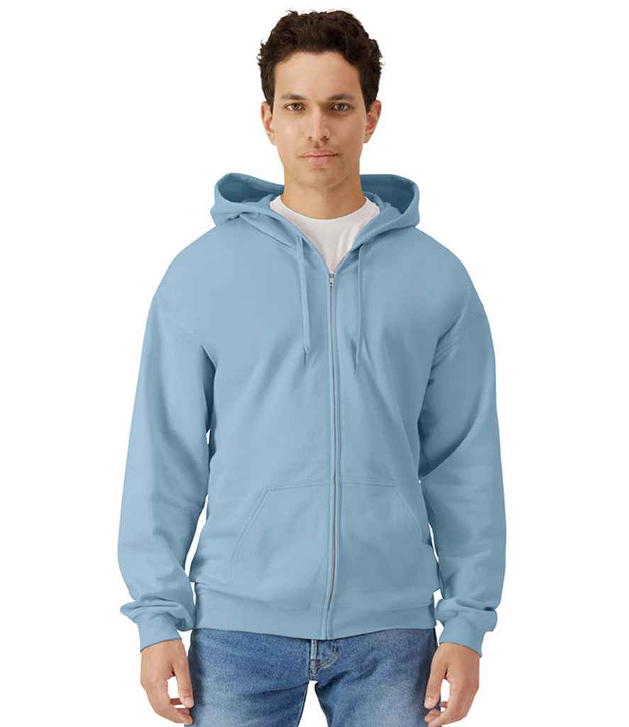 Gildan SoftStyle® Midweight Full Zip Hooded Sweatshirt - Stone Blue
