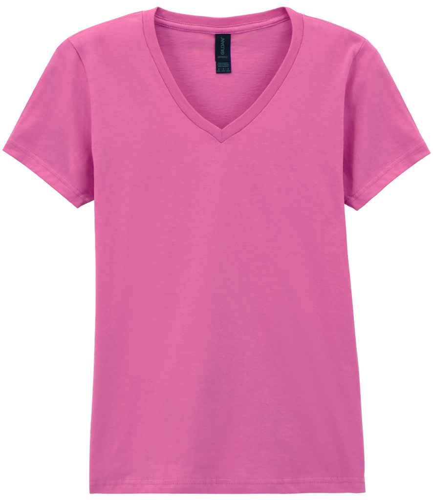 Gildan Ladies SoftStyle® V Neck T-Shirt - Azalea