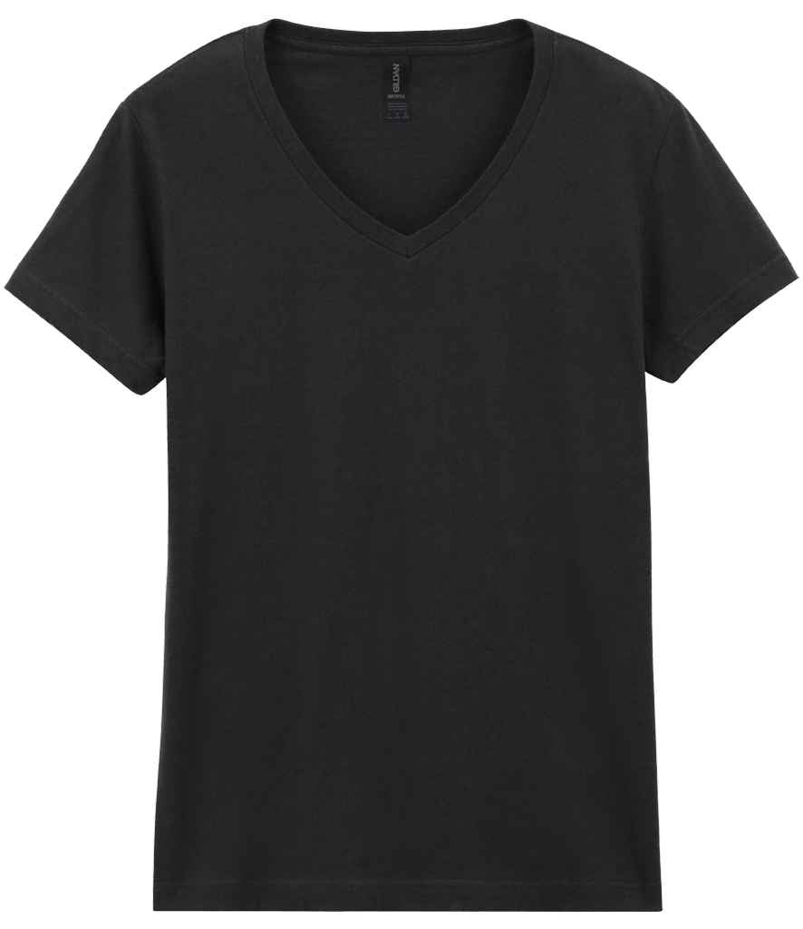 Gildan Ladies SoftStyle® V Neck T-Shirt - Black