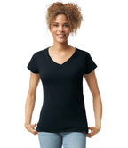 Gildan Ladies SoftStyle® V Neck T-Shirt - Black