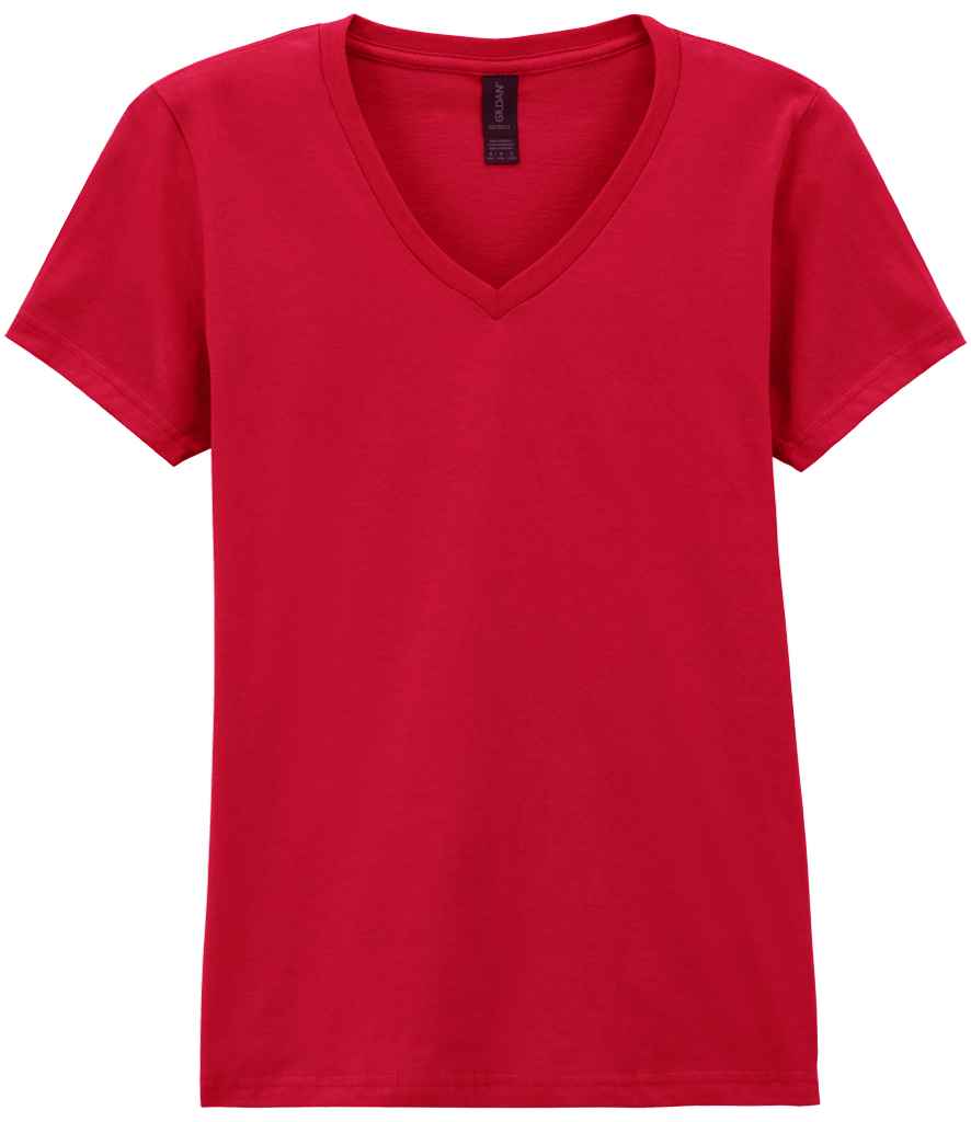 Gildan Ladies SoftStyle® V Neck T-Shirt - Cherry Red