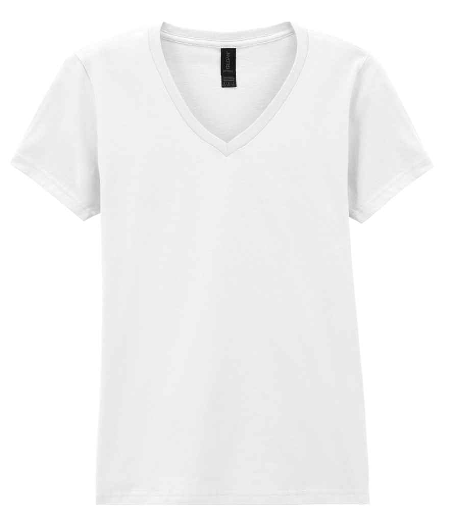 Gildan Ladies SoftStyle® V Neck T-Shirt - White