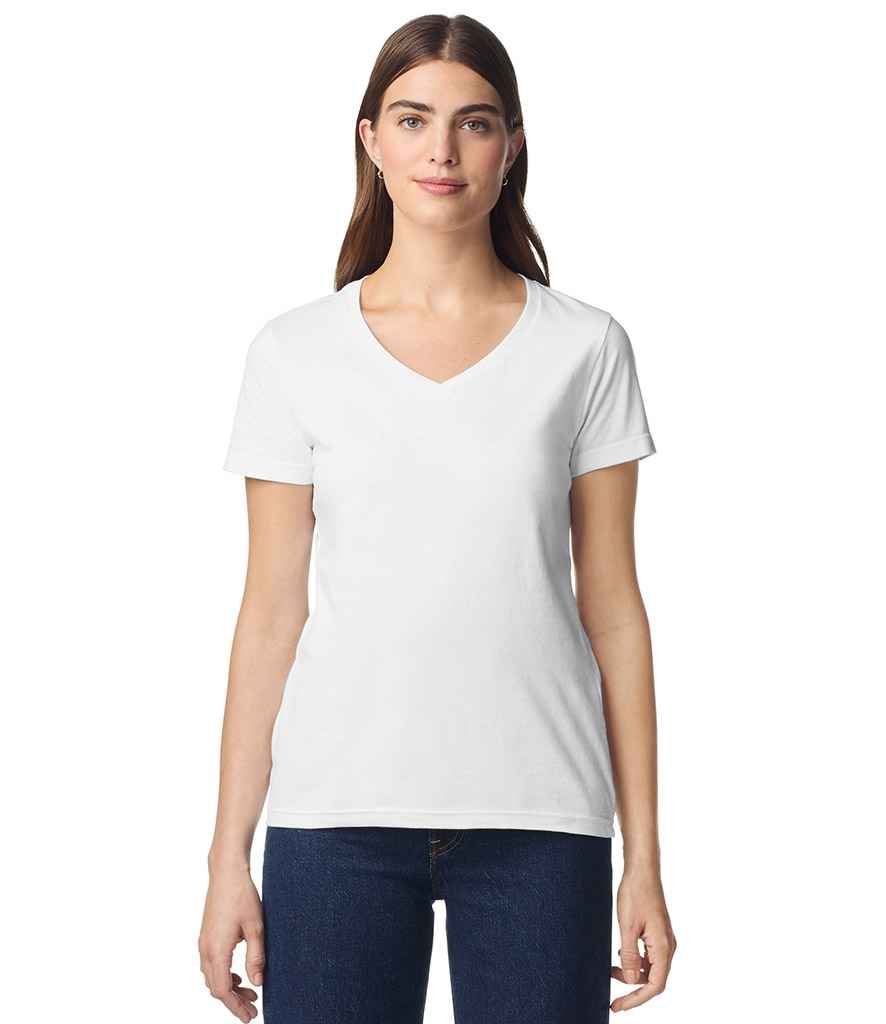 Gildan Ladies SoftStyle® V Neck T-Shirt - White