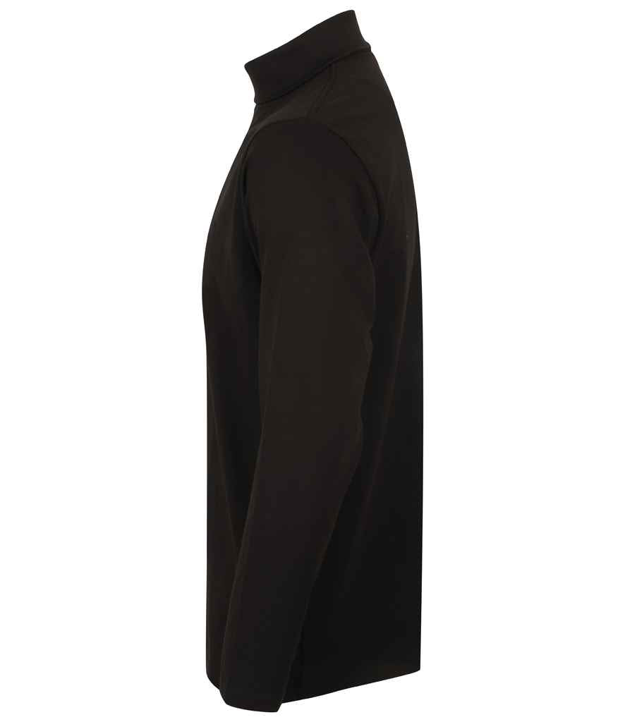 Henbury Long Sleeve Roll Neck Top - Black