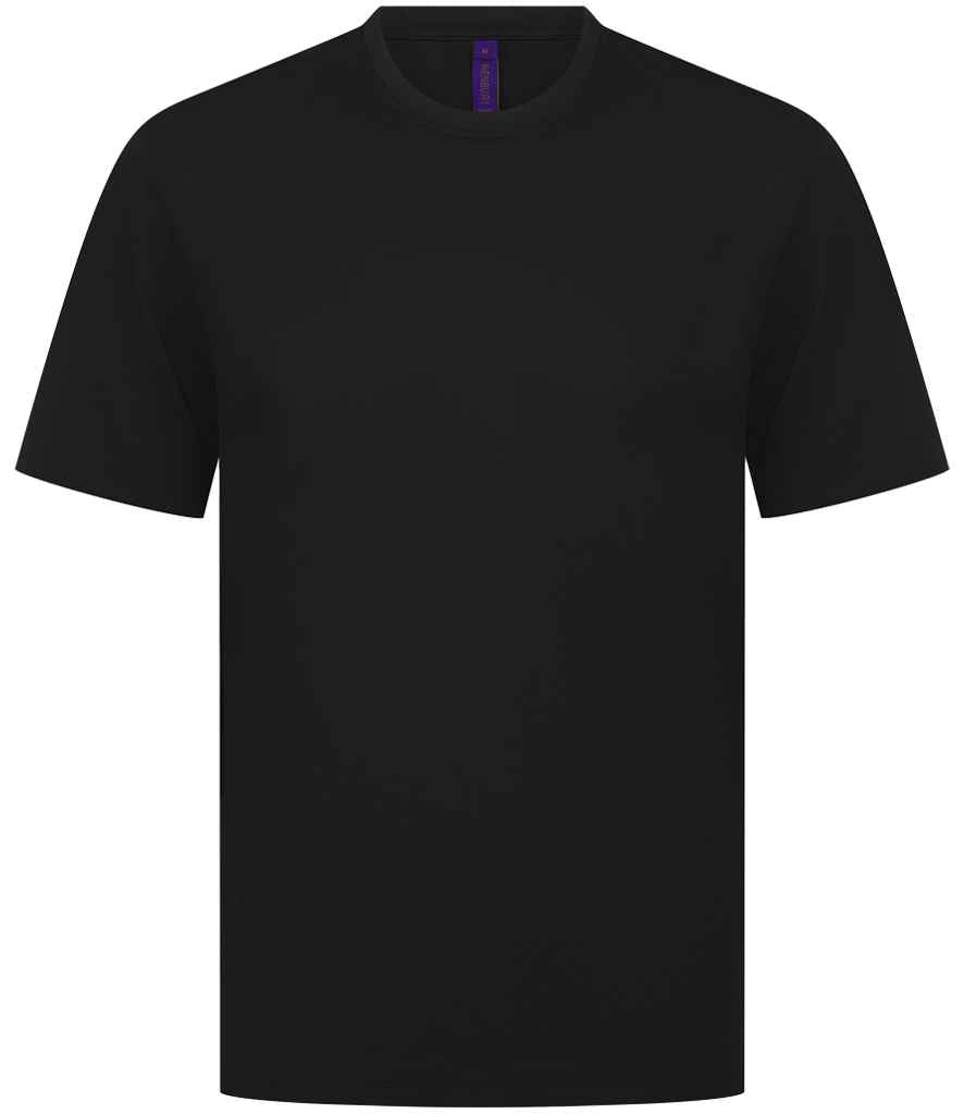 Henbury Unisex Coolplus® Wicking Piqué T-Shirt - Black