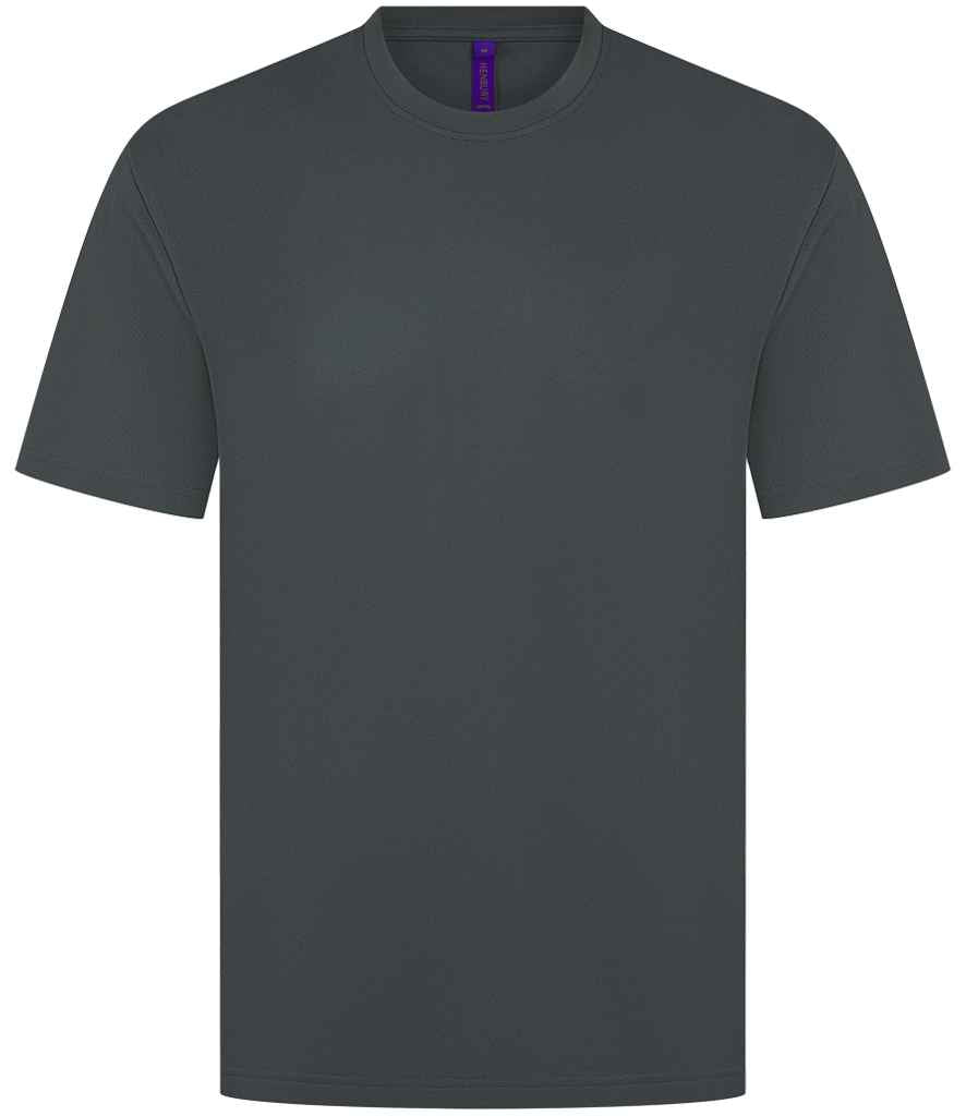 Henbury Unisex Coolplus® Wicking Piqué T-Shirt - Charcoal