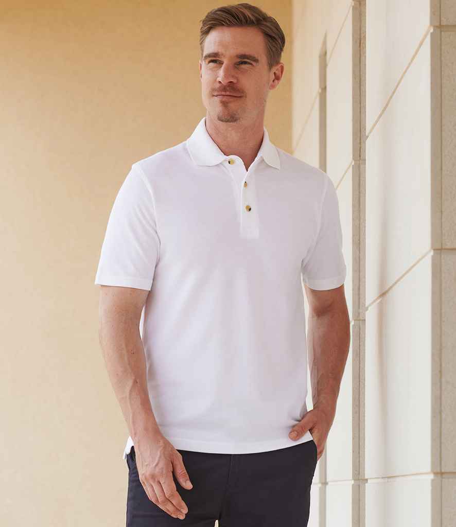 Henbury Classic Heavy Cotton Piqué Polo Shirt - White