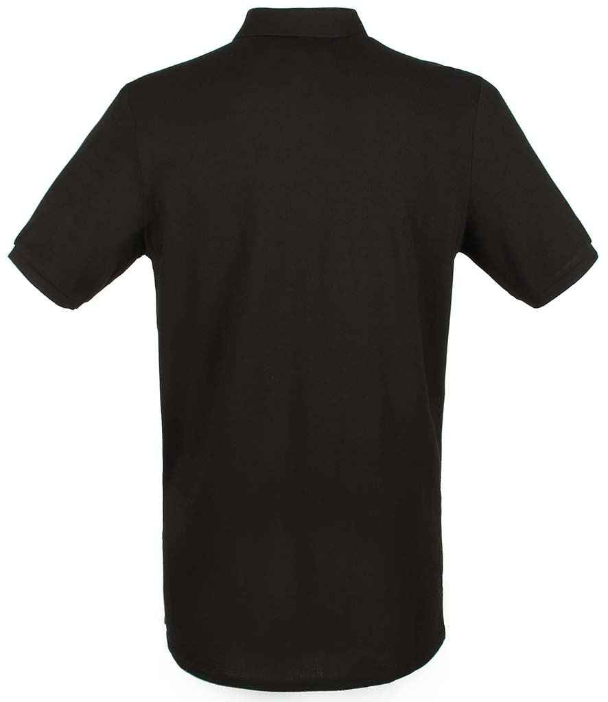 Henbury Modern Fit Cotton Piqué Polo Shirt - Black