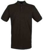 Henbury Modern Fit Cotton Piqué Polo Shirt - Black