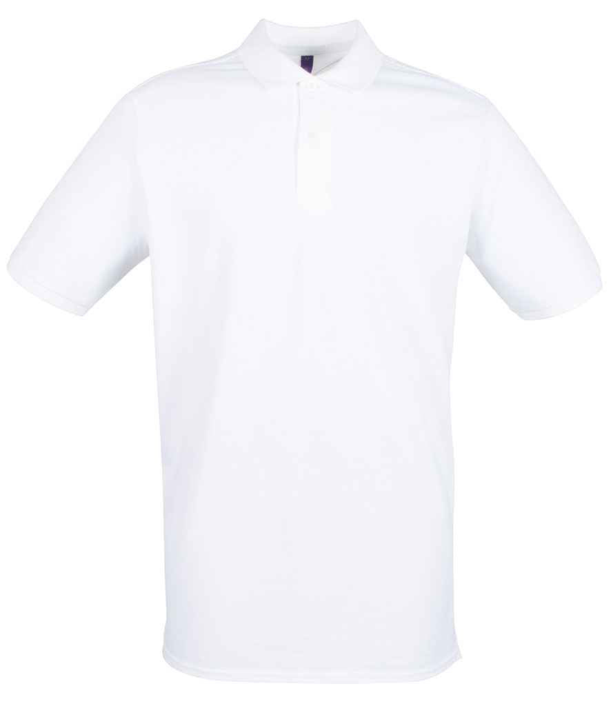 Henbury Modern Fit Cotton Piqué Polo Shirt - White