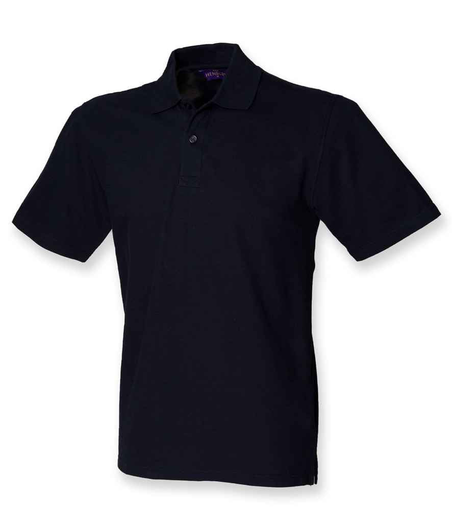 Henbury Unisex Stretch Cotton Piqué Polo Shirt - Navy