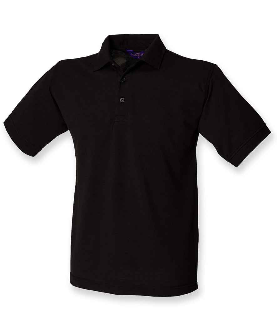 Henbury Heavy Poly/Cotton Piqué Polo Shirt - Black