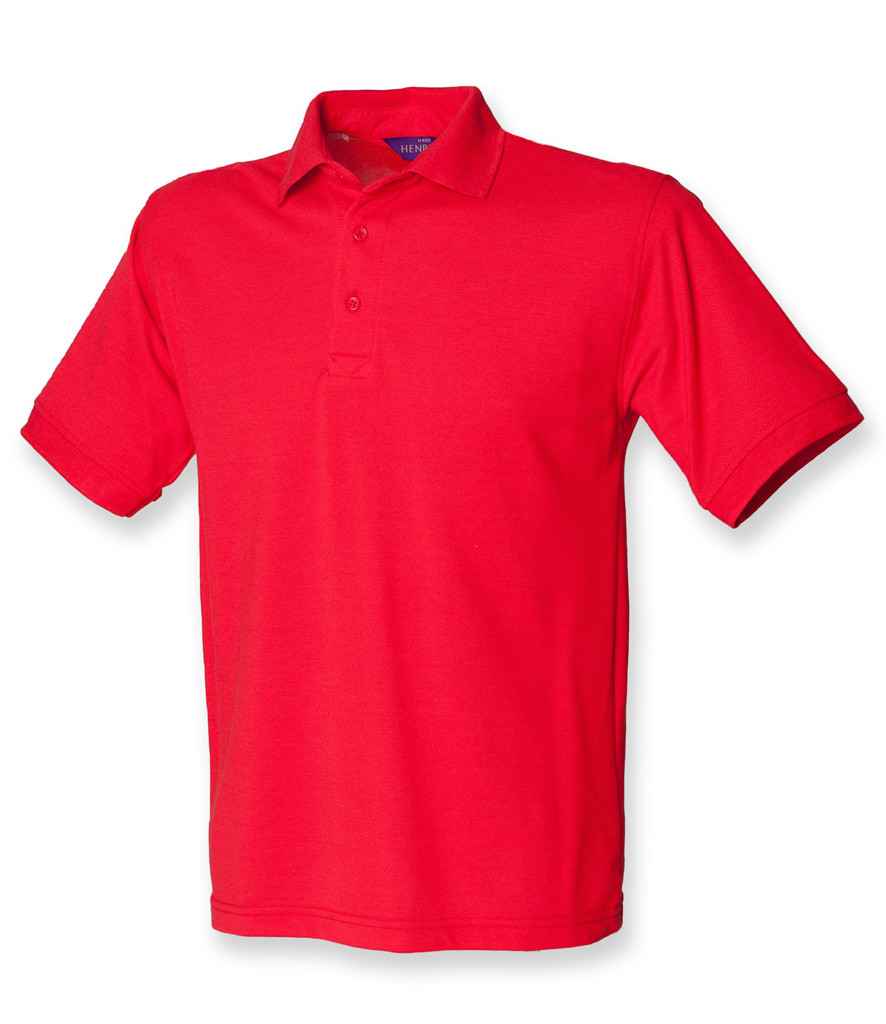 Henbury Heavy Poly/Cotton Piqué Polo Shirt - Red