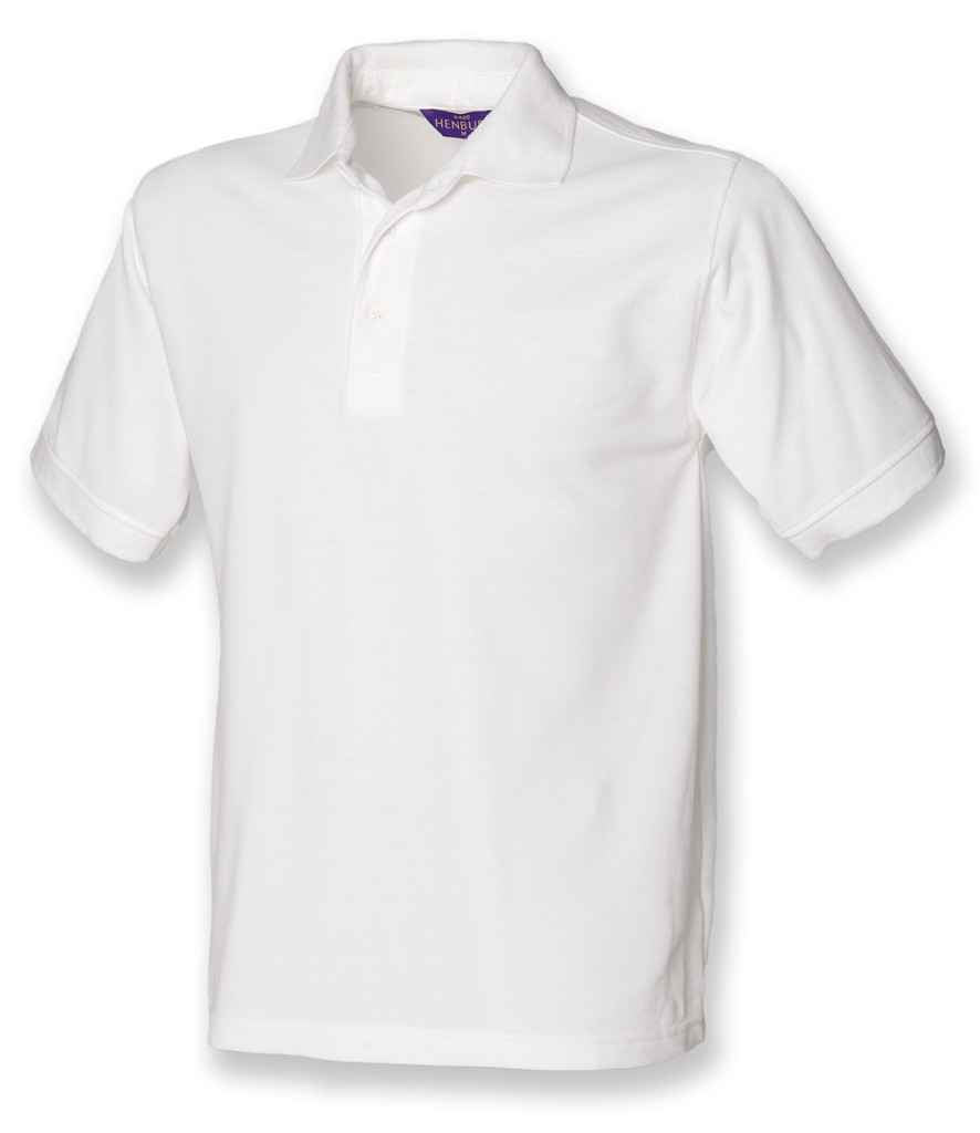 Henbury Heavy Poly/Cotton Piqué Polo Shirt - White