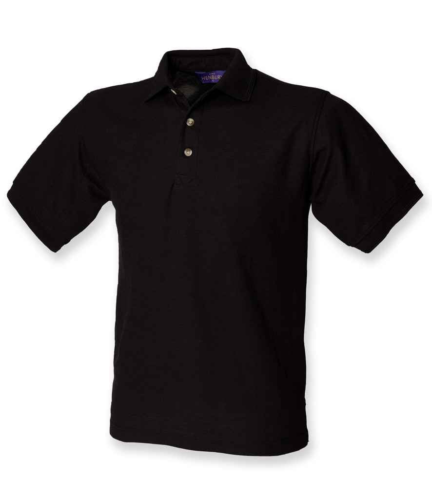 Henbury Ultimate Poly/Cotton Piqué Polo Shirt - Black