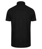 Henbury Slim Fit Stretch Microfine Piqué Polo Shirt - Black
