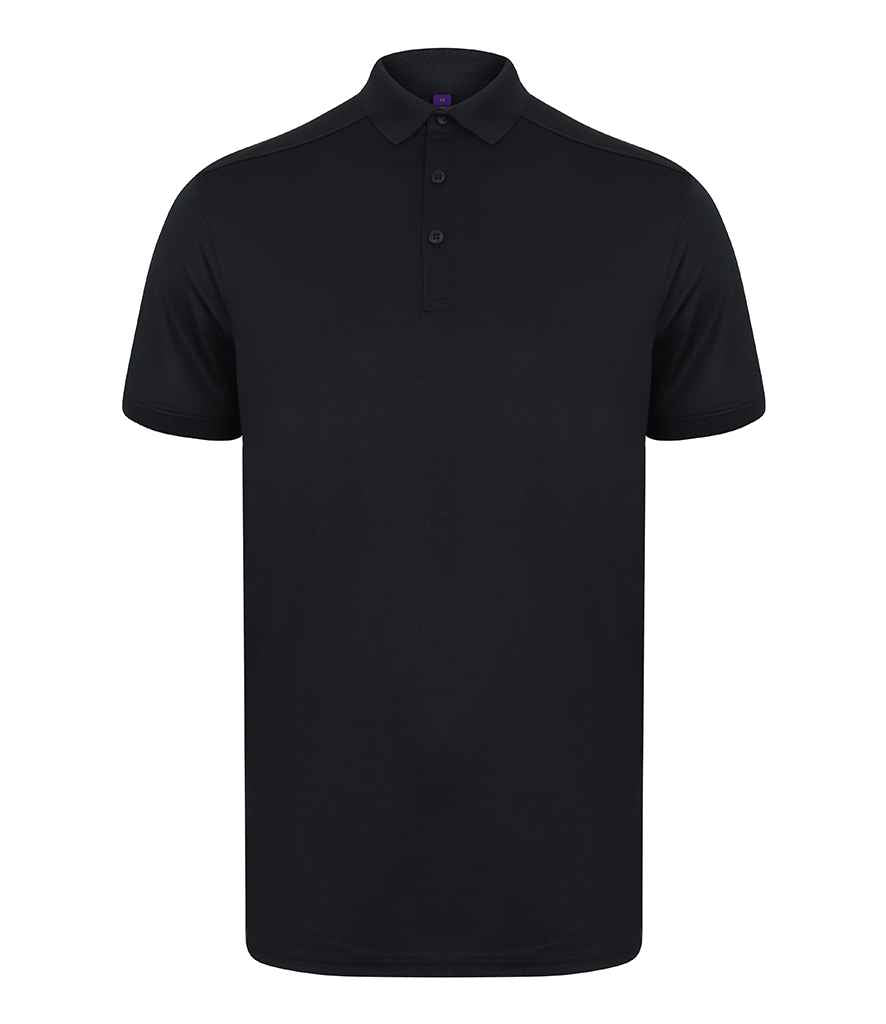 Henbury Slim Fit Stretch Microfine Piqué Polo Shirt - Navy