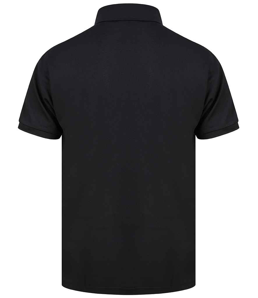 Henbury Recycled Polyester Piqué Polo Shirt - Black