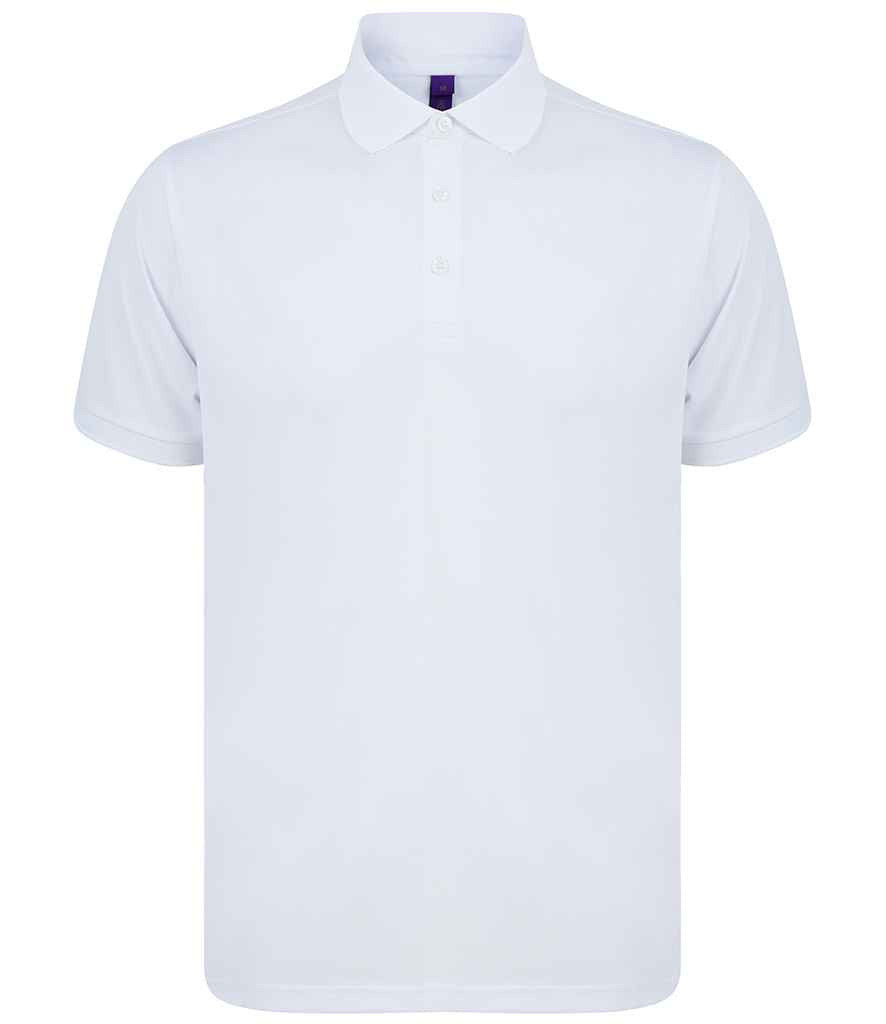 Henbury Recycled Polyester Piqué Polo Shirt - White