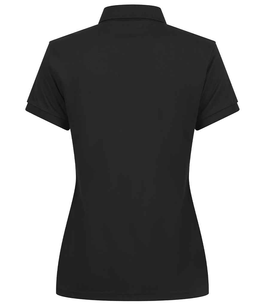 Henbury Ladies Recycled Polyester Polo Shirt - Black
