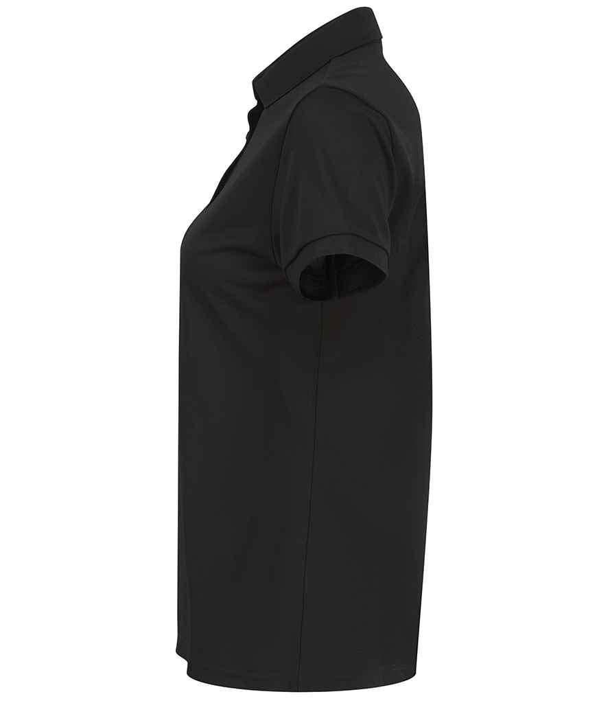 Henbury Ladies Recycled Polyester Polo Shirt - Black